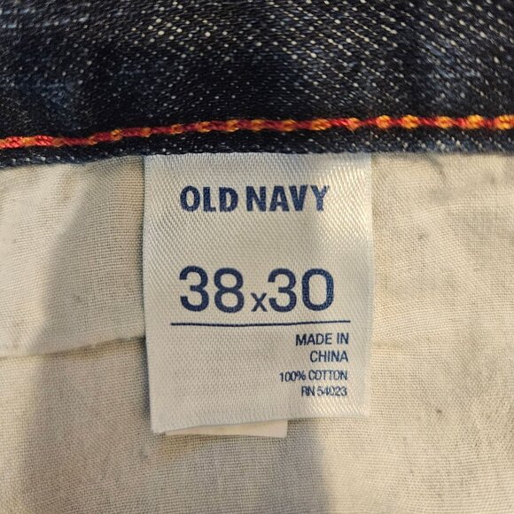 Old Navy Mens Straight Fit Jeans Size 38x30 Dark Wash Denim Comfortable Classic - Picture 6 of 11